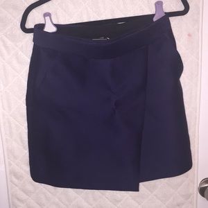 Navy Ferragamo wrap skirt